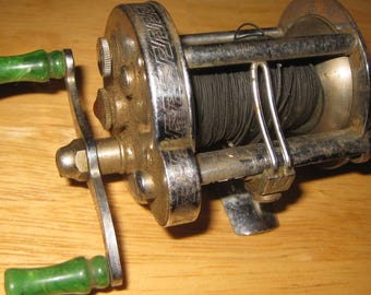 Details about   Vintage Pflueger Akron No 1893 Bait Casting Fishing Green Reel USA w/ Line 