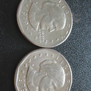 2 USA One Dollar 1979 Coins collectible