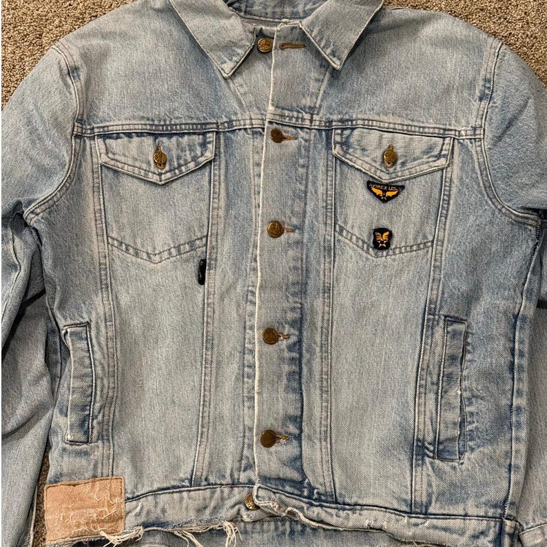 Vintage Avirex Denim Jacket Men's size Small image 3