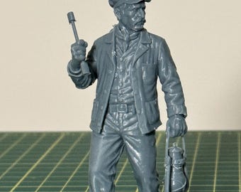 Unpainted G Scale Figurine.  Conductor holding a lantern