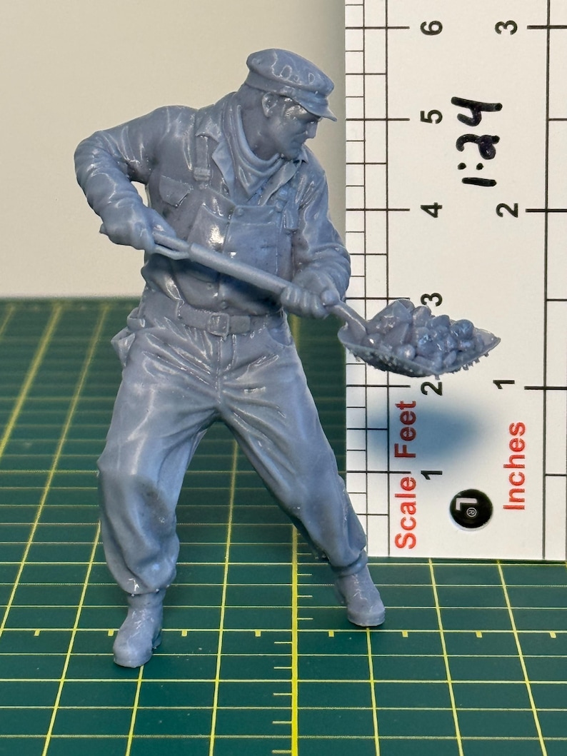 Grey Scale Model Unpainted G Scale Figurine, Shoveling Coal - Etsy