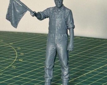 Unpainted G Scale signalman figurine