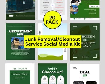 Plantillas de Canva para redes sociales sobre eliminación de basura / Transporte, limpieza y precios