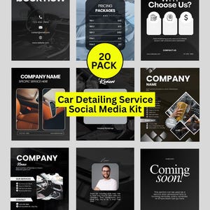 Car Detailing Social Media Templates | Auto Detailer Marketing Kit for Instagram & Facebook