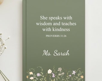 Personalized Christian Teacher Journal, Church Teacher Custom Gift, Teacher Appreciation Gift, Journal For Christian Teacher (MM-J1240)