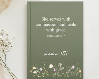 Personalized Christian Nurse  Journal, Nurse Appreciation Gift, Christian Nurse Gift, Journal For Christian Nurse, (MM-J1240)