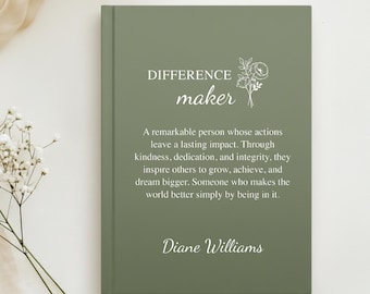 Personalized Difference Maker Journal, Leader Appreciation, Special Person Gift, Mentor Appreciation Journal, Coworker Gift
