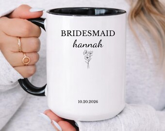Personalized Bridesmaid Coffee Mug, Bridesmaid Proposal Gift, Wedding Party Gift, Bridesmaid Custom Cup, Gift For Bridesmaid (MM-LM1237)