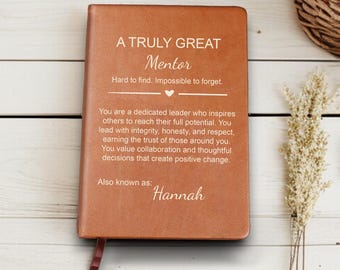 A Truly Great Mentor Journal, Personalized Mentor Journal, Mentor Appreciation Gift, Gift For Mentor, Great Mentor Journal