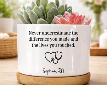 Personalized Nurse Plant Pot, RN Gift for Nurse, Nurse Appreciation Gift, Thank You Nurse Gift, Graduation Gift RN,  MM-CFP90293