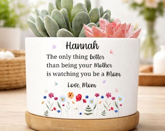 Personalized Daughter Ceramic Plant Pot, Daughter Gift From Mom, Daughter Mothers Day Gift, Daughter Ceramic Plant Pot, MM-CFP90683