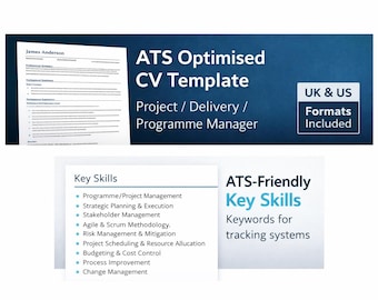 ATS Optimised CV Template – Project / Delivery / Programme Manager (United Kingdom & United States) | Word Resume