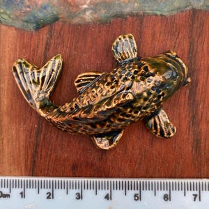 Ceramic Koi, in Transparent Green Brown