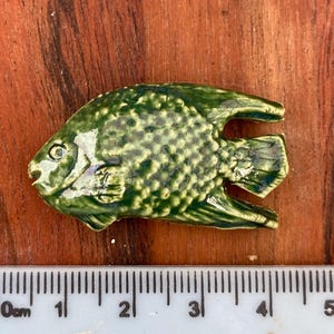 Small Ceramic Fish, in Transparent Green