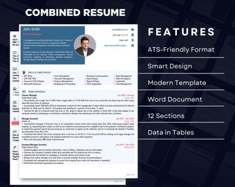 Combined CV Template - Professional Resume Word Template