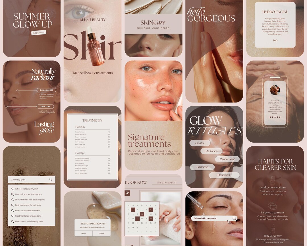 40x Beauty Instagram Canva Templates – Editable Social Media Posts for ...