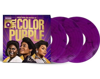 Brand New And Sealed The Color Purple Soundtrack 3LP Purple & Black Marble Vinyl Record