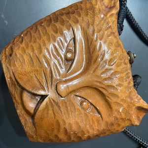 Bolsa de ombro vintage Timmy Woods Beverly Hills Collection em madeira com estampa de gato.