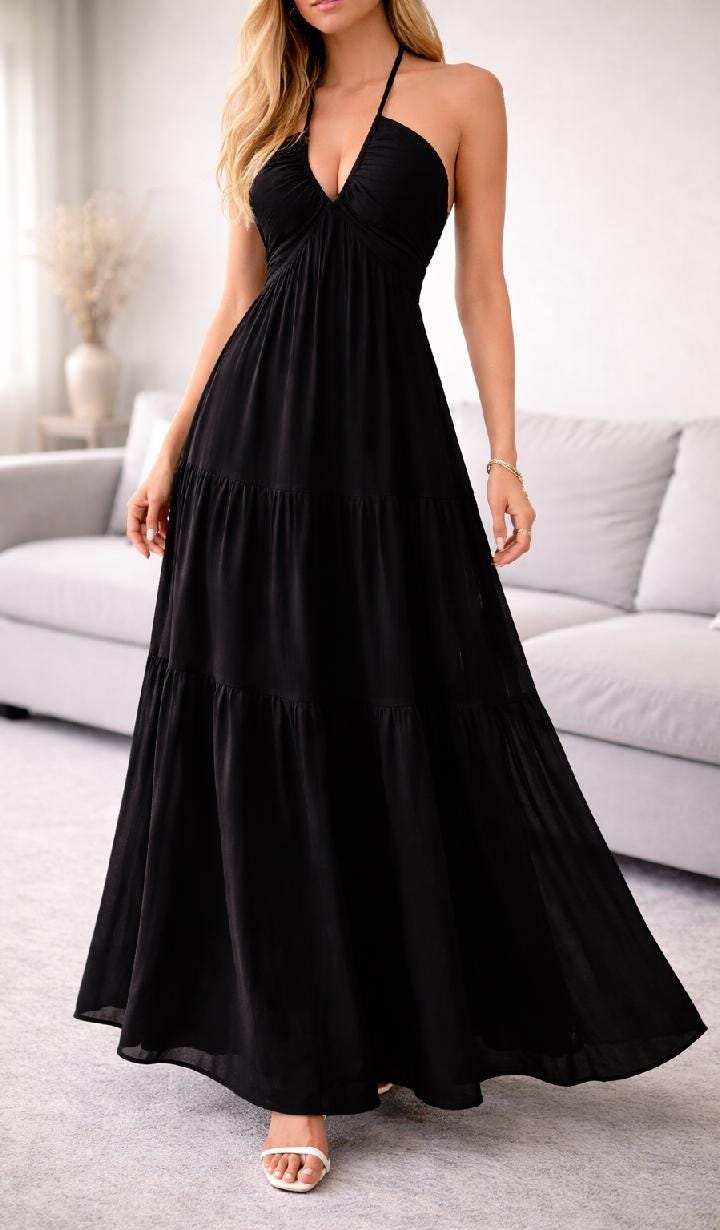 knee length dresses for ladies Back to Life Halter Maxi Dress main image 1
