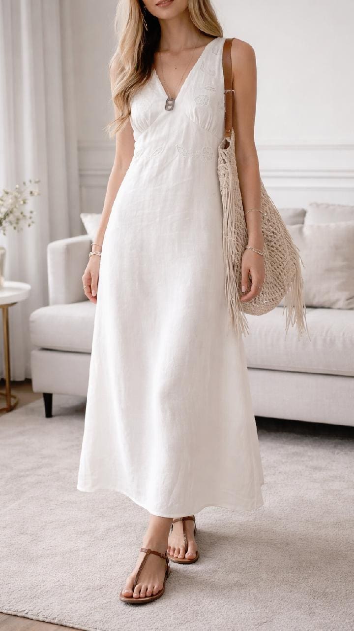 White Linen Dress - Etsy Canada