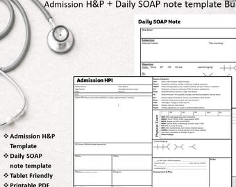 Modello di nota SOAP giornaliera + HPI di medicina interna (PDF stampabile)