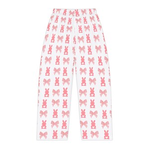 Pantalones de pijama con estampado de conejito y lazo rosa / Estampado completo imagen 2
