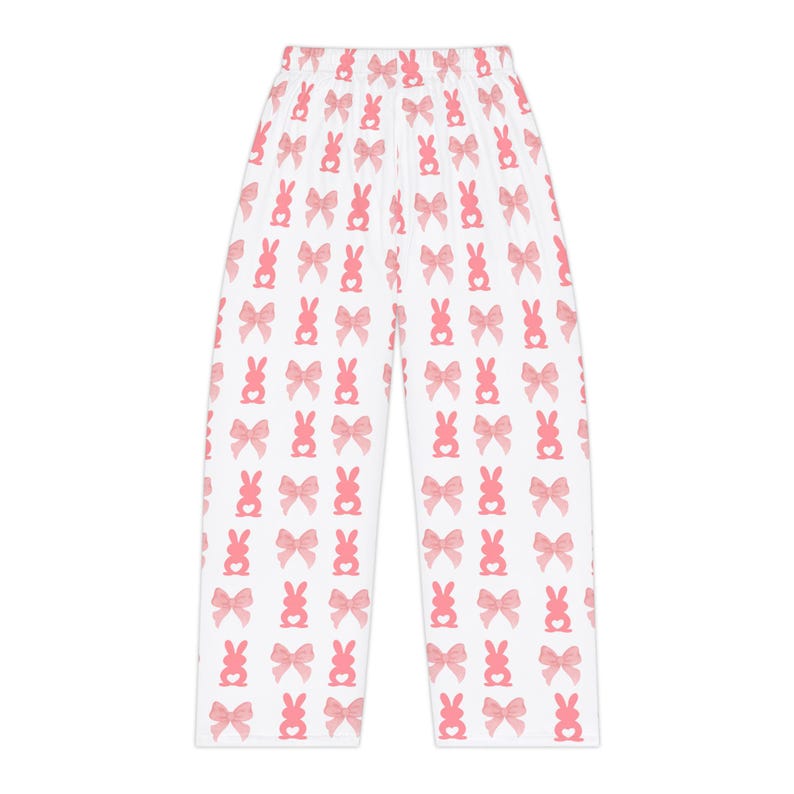 Pantalones de pijama con estampado de conejito y lazo rosa / Estampado completo imagen 2