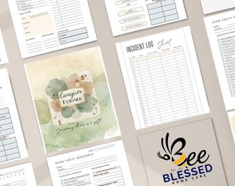 Caregiver Planner Printable & Canva Editable | Daily Task Checklist | Senior Care Organizer | Medication Tracker