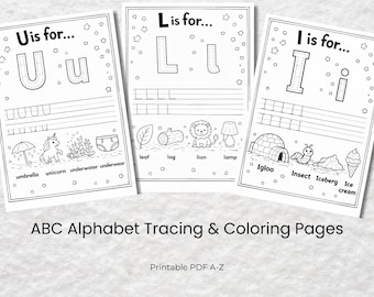 ABC Alphabet Tracing Coloring Pages for Preschool | Letter Recognition Worksheets | Printable A–Z Learning Pack