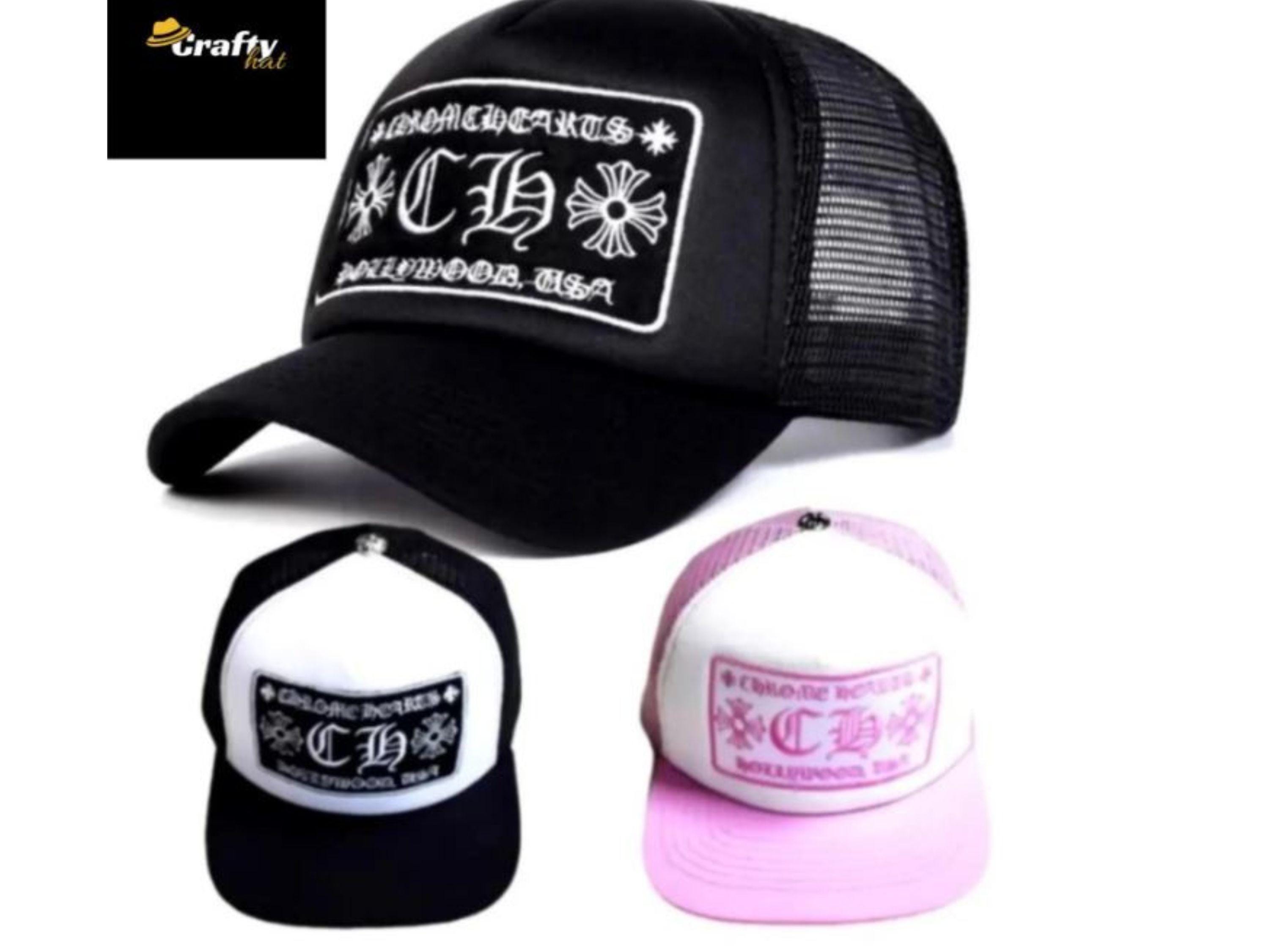 Pink Black Chrome Hearts Hat - Etsy