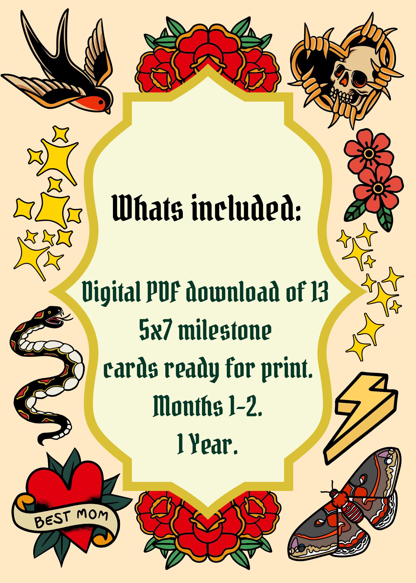 Printable Baby Monthly Milestone Cards | Digital Download Milestone ...