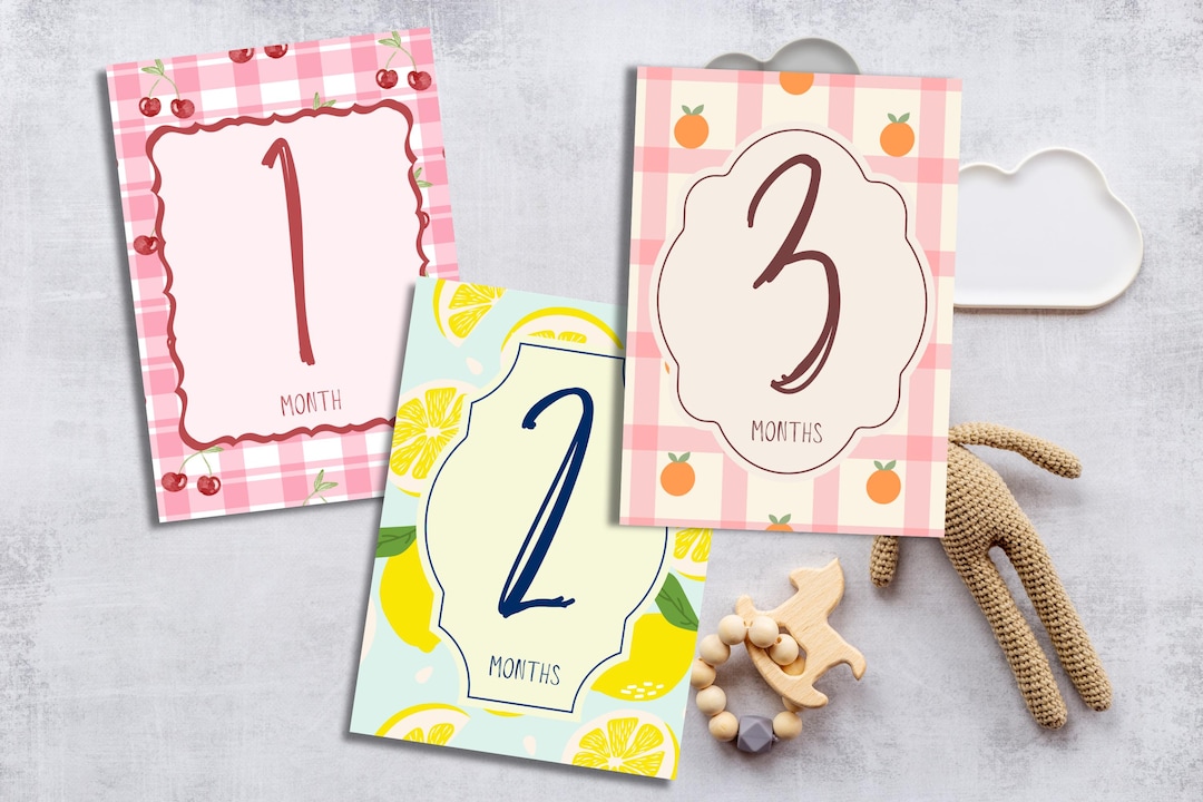 Printable Baby Monthly Milestone Cards | Digital Download Milestone ...
