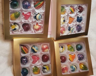 Handcrafted Belgian Chocolate Gift Box, Gourmet Flavors, 9-Piece