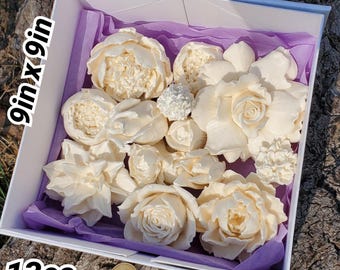 Edible Marshmallow Flowers – Vegan Zefir Cake Decoration (9x9in Box)