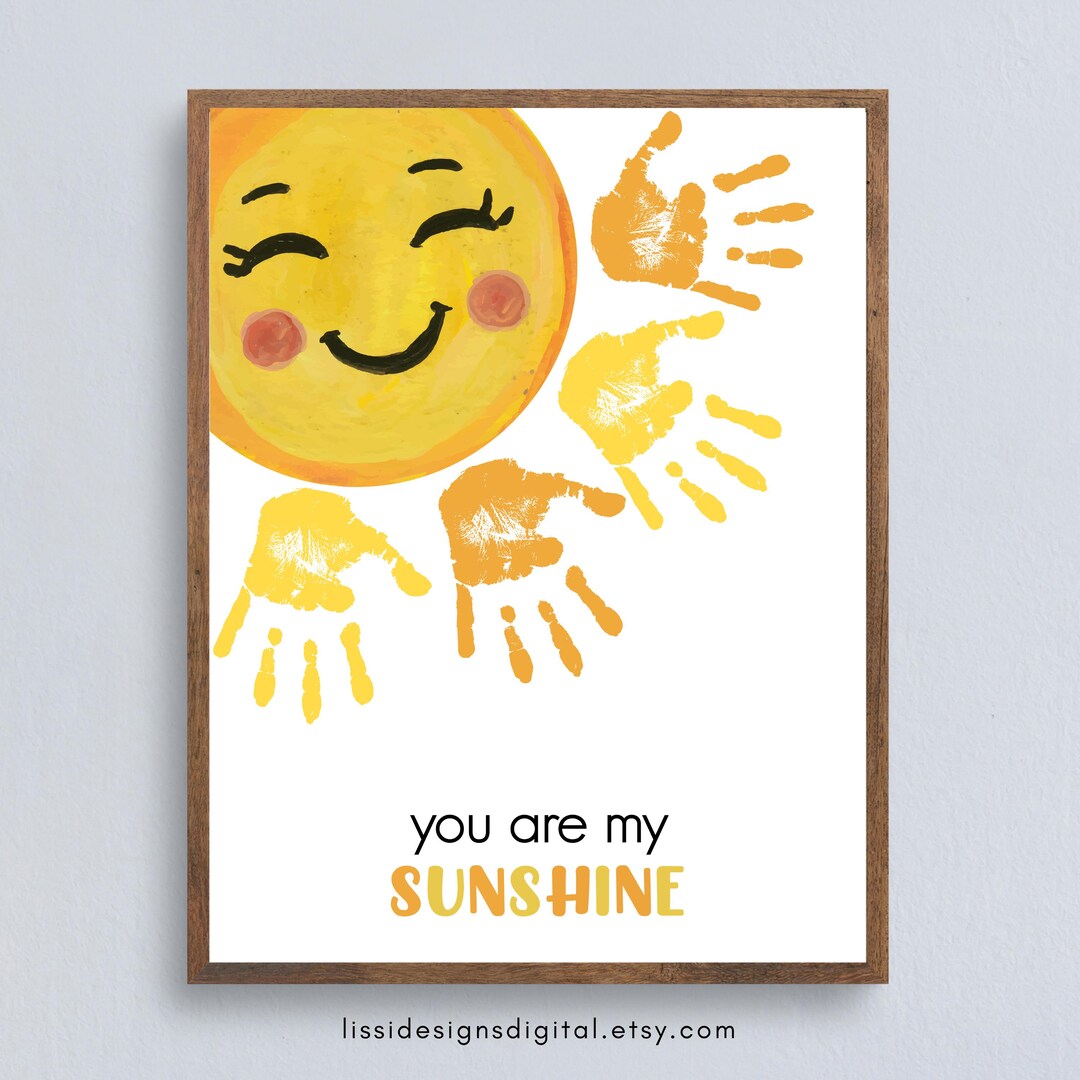Printable You Are My Sunshine Handprint Craft: Sun Handprint Craft for ...