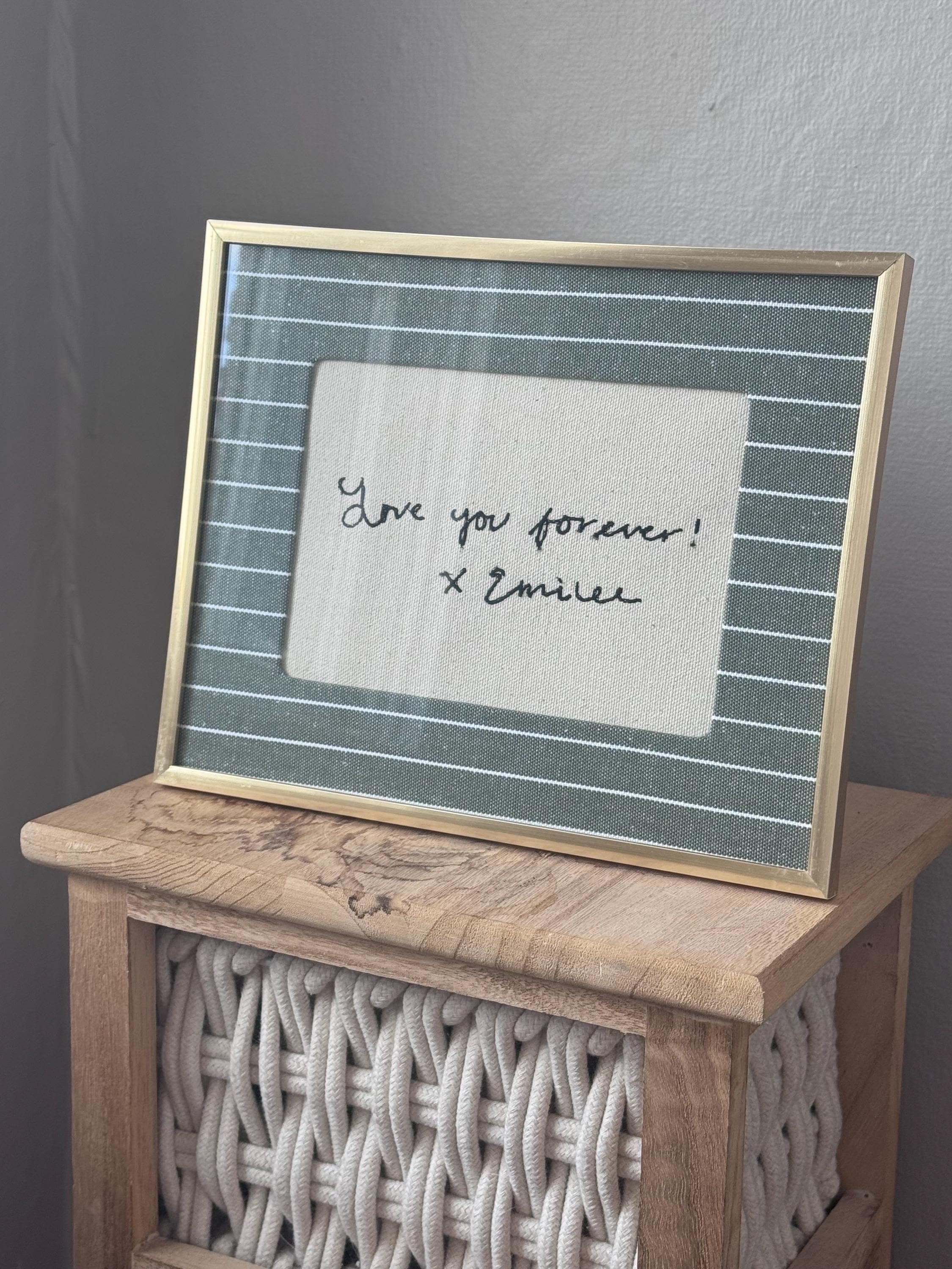 Custom Embroidered Handwritten Notes + Framing