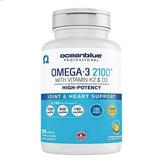 Oceanblue Professional Omega Fish Oil Softgels, 120 Count