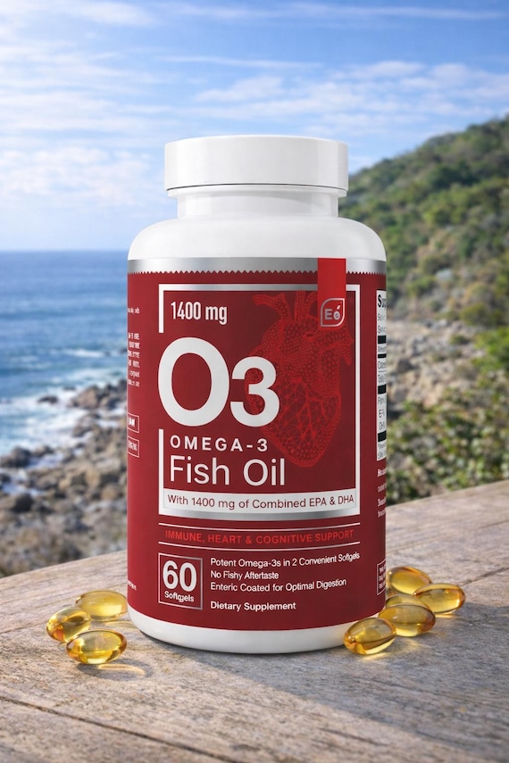 Omega-3 Fish Oil Softgels – 1400mg EPA & DHA, 60 Count