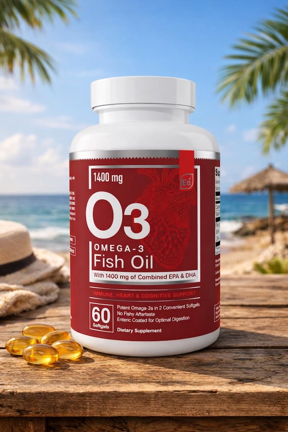 Omega-3 Fish Oil Softgels – 60 Count, 1400mg EPA DHA