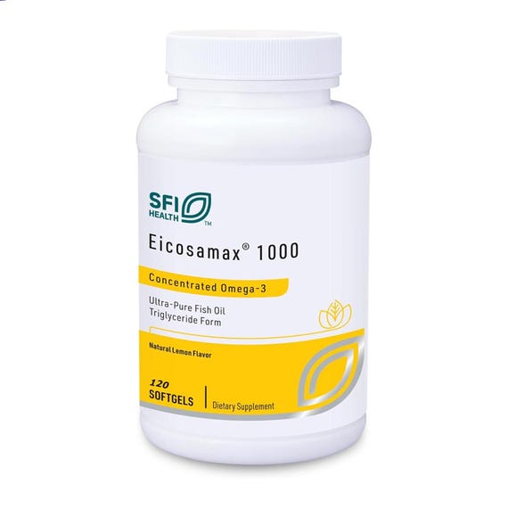 Klaire Labs Omega-3 Fish Oil Softgels, Lemon Flavor, 120 Count