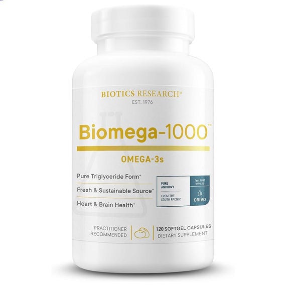 Biotics Research Biomega-1000 Fish Oil Softgels, 120 Count