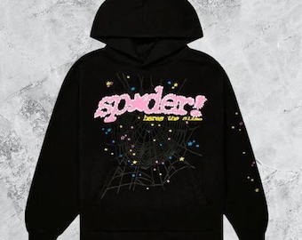 Streetwear-sweater met capuchon Sp5der | Oversized spinnenwebhoodie | Uniseks hiphop-trui | Premium stedelijke hoodie