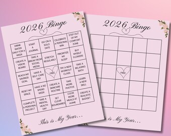 2026 Bingo Card Printable | Digital Download | Vision Board Bingo