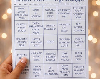 2026 Glow-Up Bingo Card | Self-Care & Wellness Bingo | Printable Digital Download