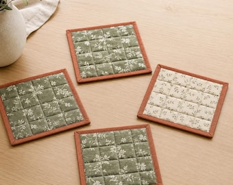 Quilted Coaster Sewing Pattern | Beginner Mug Rug PDF (A4/US Letter)