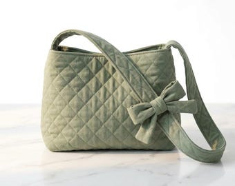 Mini Slouchy Bow Bag Sewing Pattern | Beginner Friendly Shoulder Bag Tutorial (PDF Download)