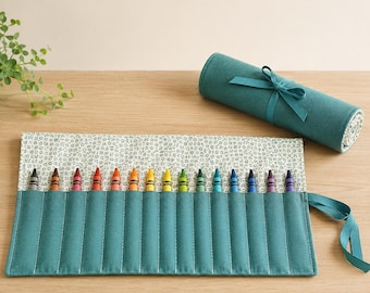 Crayon Roll Sewing Pattern | Pencil Holder PDF | Beginner Craft Project