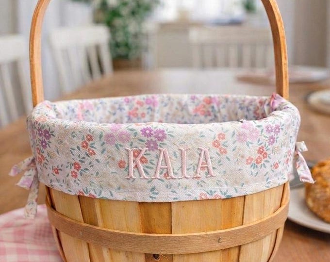 Personalized Easter Basket, Custom Embroidered Woven Basket for Kids ...