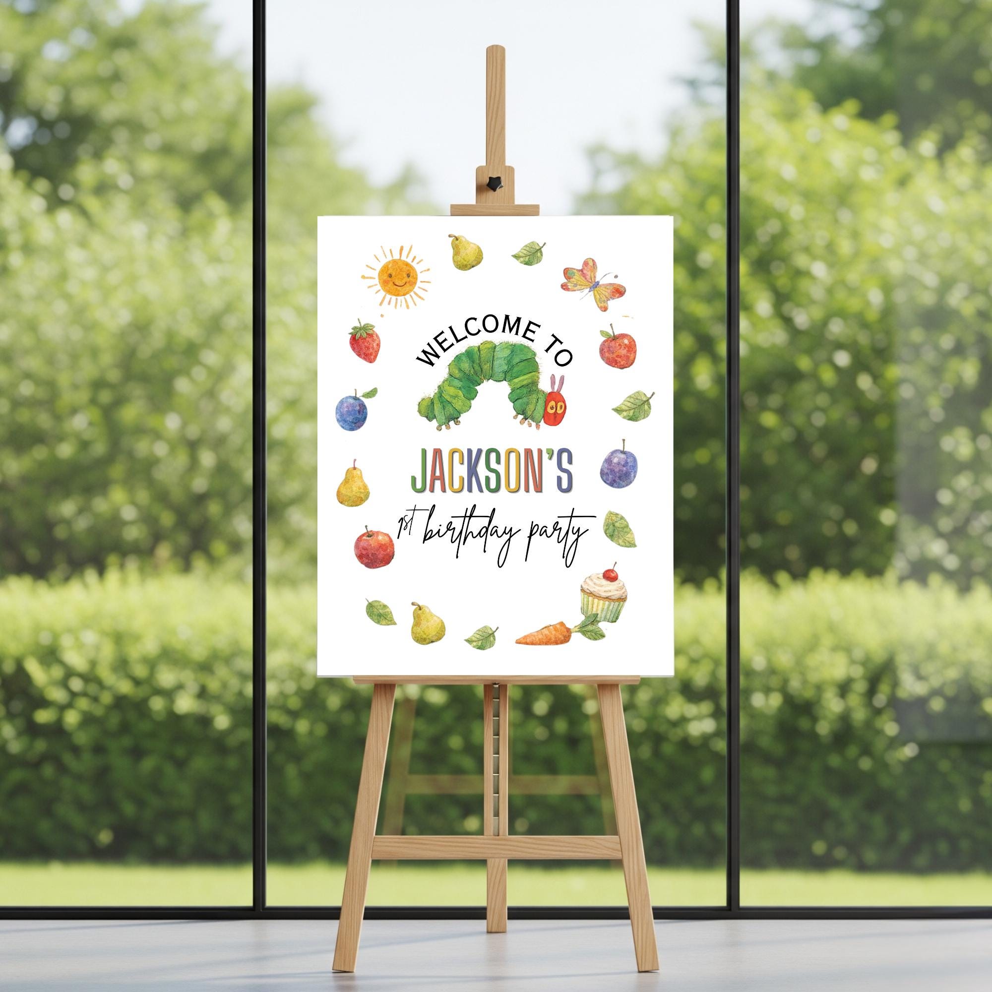 One Very Hungry Caterpillar Birthday Welcome Sign, First Birthday Party ...