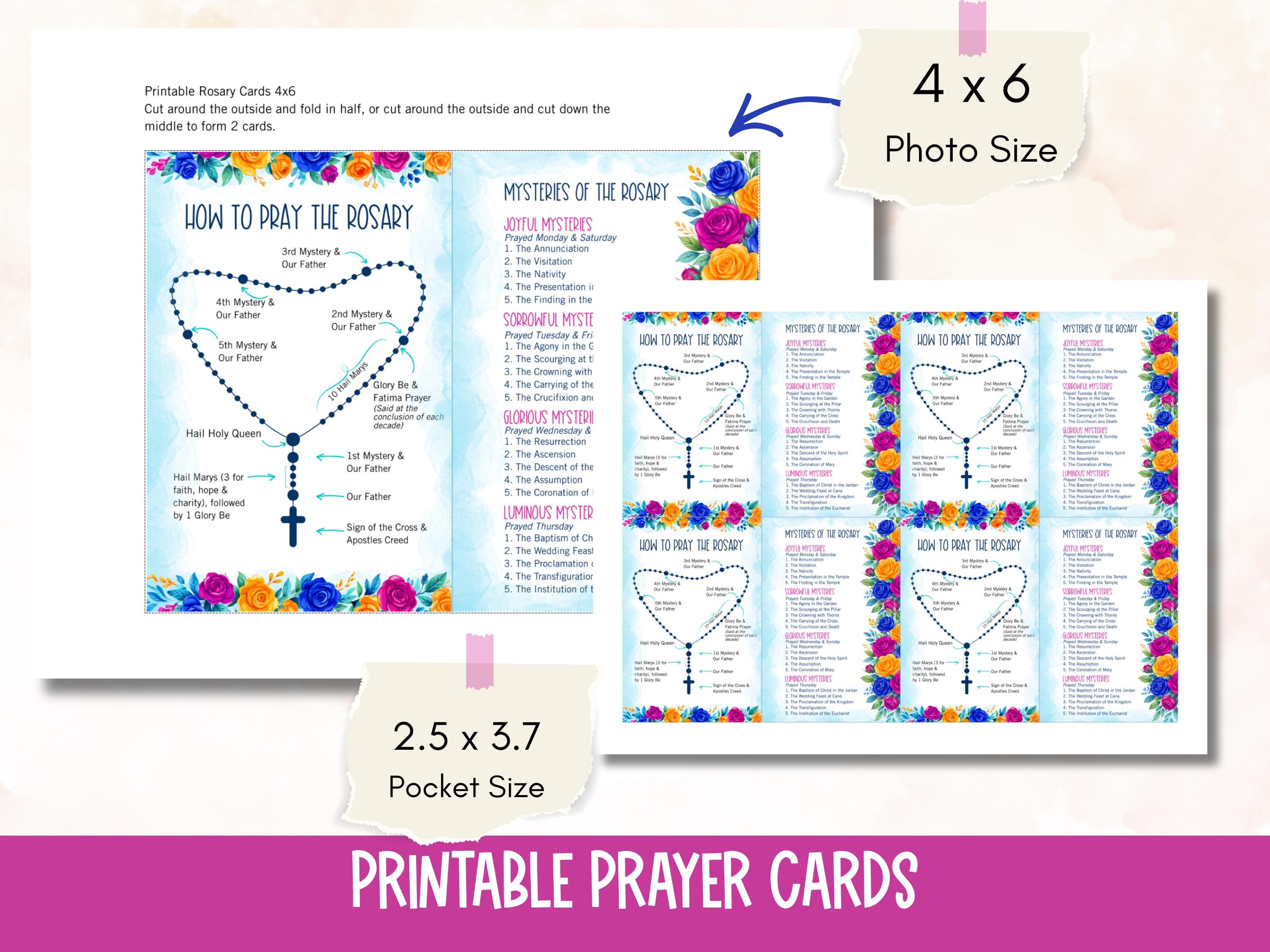 Printable Rosary Prayer Guide, Mysteries of the Rosary (digital ...